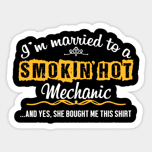 For Mechanic's Husband Funny Gift Sticker by divawaddle